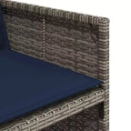 vidaXL Patio Dining Set Set of 10 Gray, Brown, Navy Blue
