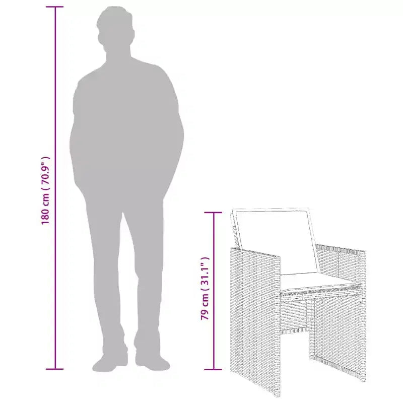 vidaXL Garden Dining Set Grey, Brown, Dark Grey