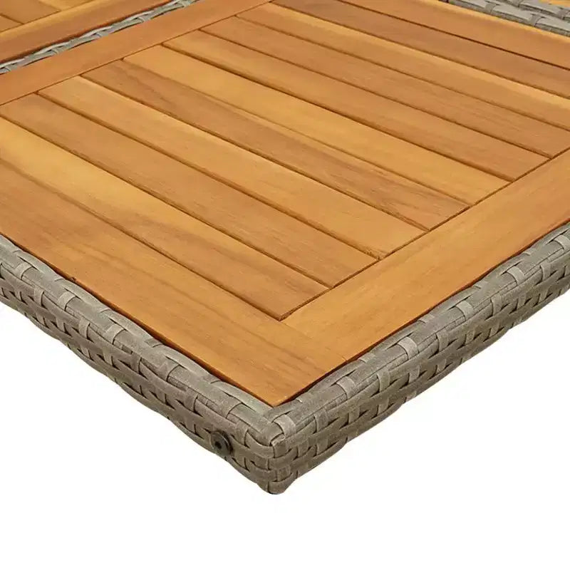 vidaXL Set da pranzo da giardino 14 pz grigio in polyrattan, Set 15 pz pieghevole