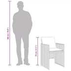 vidaXL Set da pranzo da giardino 14 pz grigio in polyrattan, Set 15 pz pieghevole