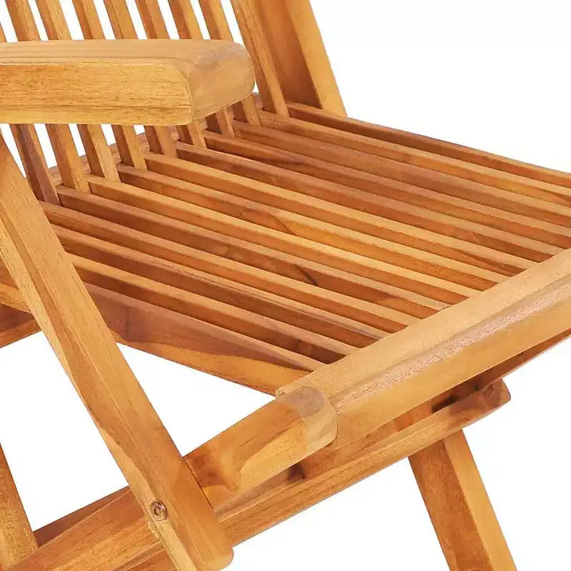 vidaXL Tavolo e sedie da giardino in teak naturale