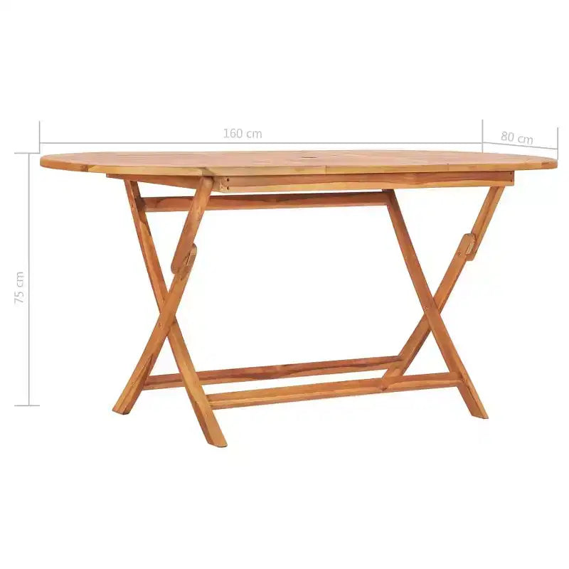 vidaXL Tavolo e sedie da giardino in teak naturale