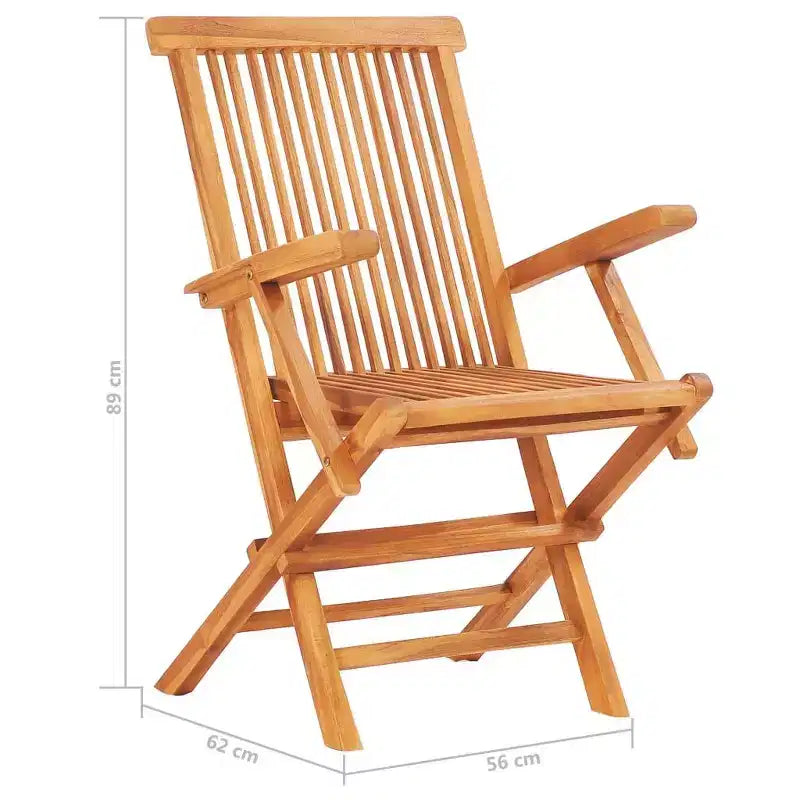 vidaXL Tavolo e sedie da giardino in teak naturale