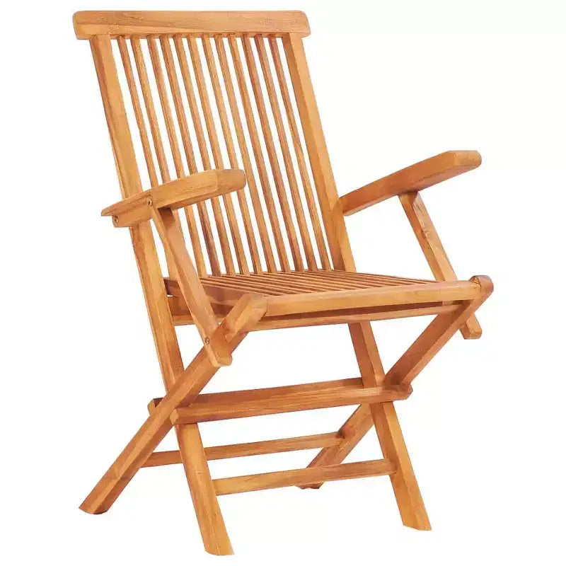 vidaXL Tavolo e sedie da giardino in teak naturale