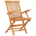 vidaXL Tavolo e sedie da giardino in teak naturale