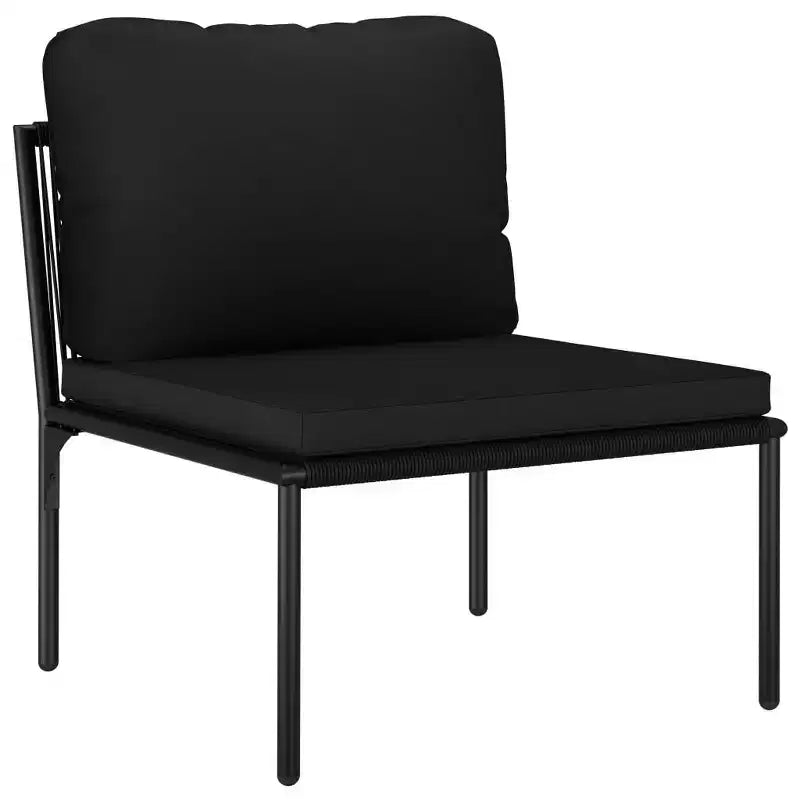 vidaXL Set lounge da giardino nero e antracite