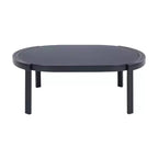 GDFStudio Estella 4 Piece Modern Outdoor Aluminum Conversation Set with Glass Coffee Table