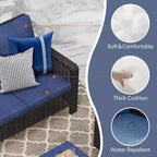 JVNOXK PE Rattan Swivel Chair & Side Table Patio Set