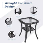 JVNOXK PE Rattan Swivel Chair & Side Table Patio Set