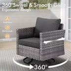HOMLUX 7-Pc Outdoor Patio Set with Fire Pit Table, Sofa, Swivel Chairs & Ottoman
