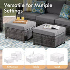 HOMLUX 7-Pc Outdoor Patio Set with Fire Pit Table, Sofa, Swivel Chairs & Ottoman