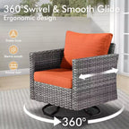 HOMLUX 7-Pc Outdoor Patio Set with Fire Pit Table, Sofa, Swivel Chairs & Ottoman