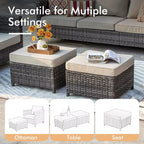 HOMLUX 7-Pc Outdoor Patio Set with Fire Pit Table, Sofa, Swivel Chairs & Ottoman