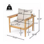 Set da conversazione da patio Christopher Knight Home Kara a 4 pezzi in legno di acacia con tavolo in cemento leggero