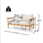 Set da conversazione da patio Christopher Knight Home Kara a 4 pezzi in legno di acacia con tavolo in cemento leggero