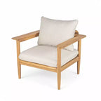 Set da conversazione da patio Christopher Knight Home Kara a 4 pezzi in legno di acacia con tavolo in cemento leggero