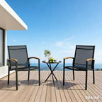 Set da esterno da 3 pezzi per patio GustoWave, sedie traspiranti in Textilene con tavolino pieghevole