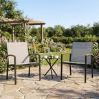 Set da esterno da 3 pezzi per patio GustoWave, sedie traspiranti in Textilene con tavolino pieghevole