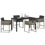 vidaXL Set da pranzo da giardino con cuscini 5 pz Grigio Rattan PE