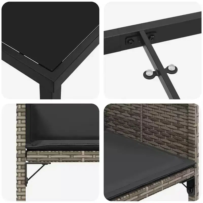 vidaXL Set da pranzo da giardino con cuscini 5 pz Grigio Rattan PE