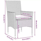 vidaXL Set Tavolo e Sedie con Cuscini 5 pz Rattan PE Marrone