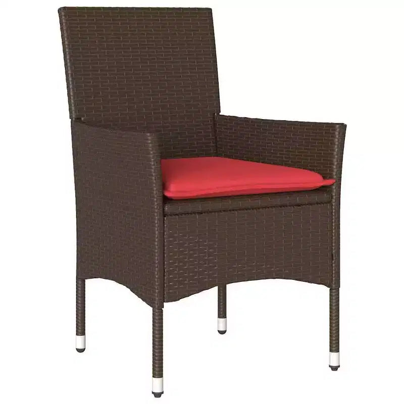 vidaXL Set Tavolo e Sedie con Cuscini 5 pz Rattan PE Marrone