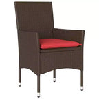 vidaXL Set Tavolo e Sedie con Cuscini 5 pz Rattan PE Marrone