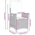 vidaXL Garden Dining Set with Cushion 5 pcs Beige Poly Rattan