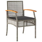 Set da pranzo da giardino vidaXL con cuscini 5 pz in rattan grigio e nero