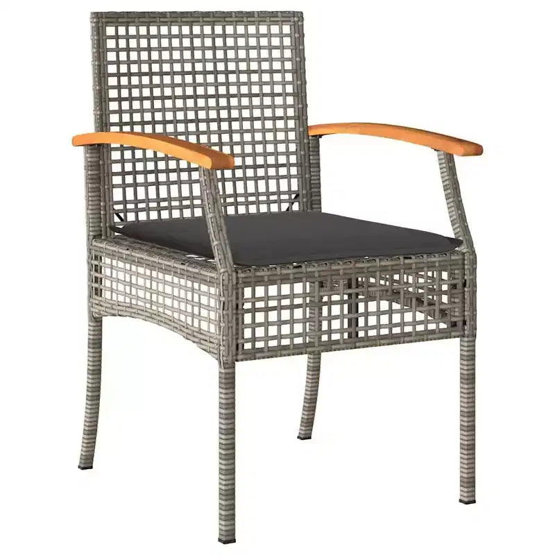 Set da pranzo da giardino vidaXL con cuscini 5 pz in rattan grigio e nero