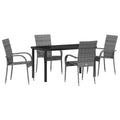 vidaXL Garden Dining Set 5 pcs Grey Powder-Coated Steel