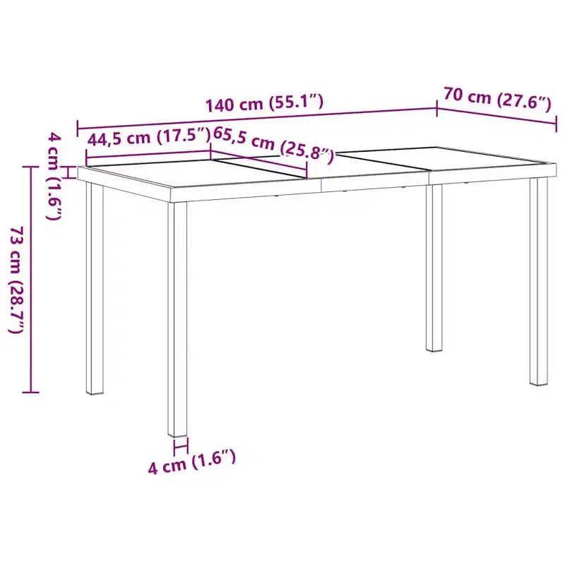 vidaXL Set Pranzo da Giardino 5 pz Acciaio Verniciato a Polvere Grigio