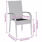 vidaXL Set Pranzo da Giardino 5 pz Acciaio Verniciato a Polvere Grigio