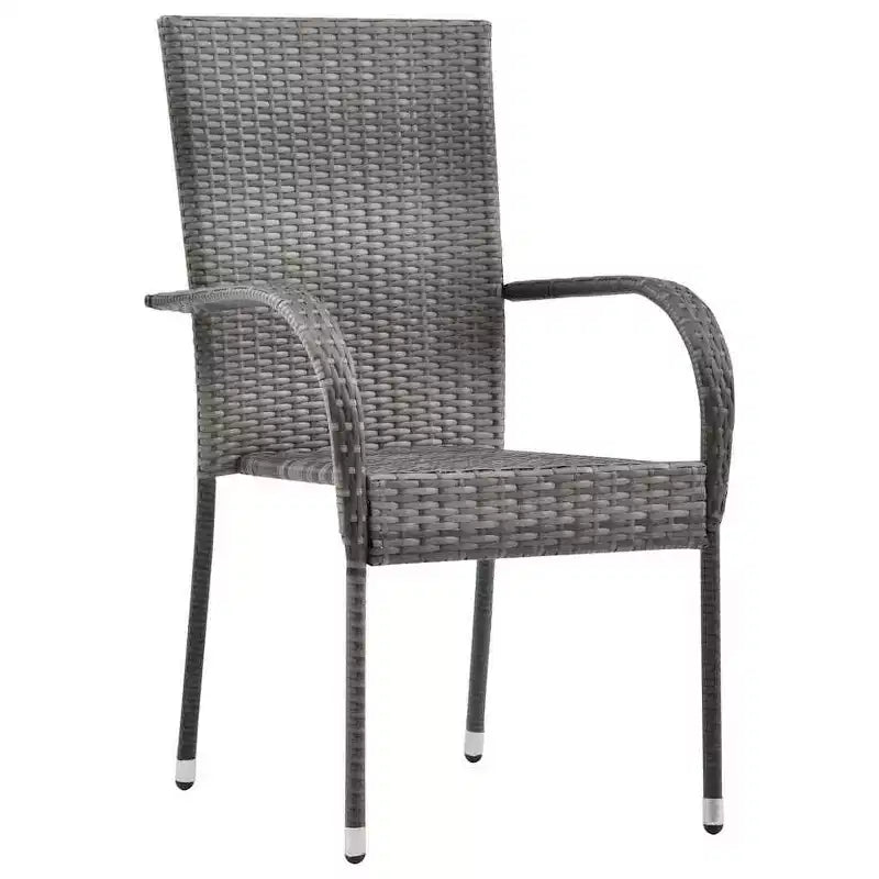 vidaXL Set Pranzo da Giardino 5 pz Acciaio Verniciato a Polvere Grigio