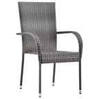 vidaXL Set Pranzo da Giardino 5 pz Acciaio Verniciato a Polvere Grigio