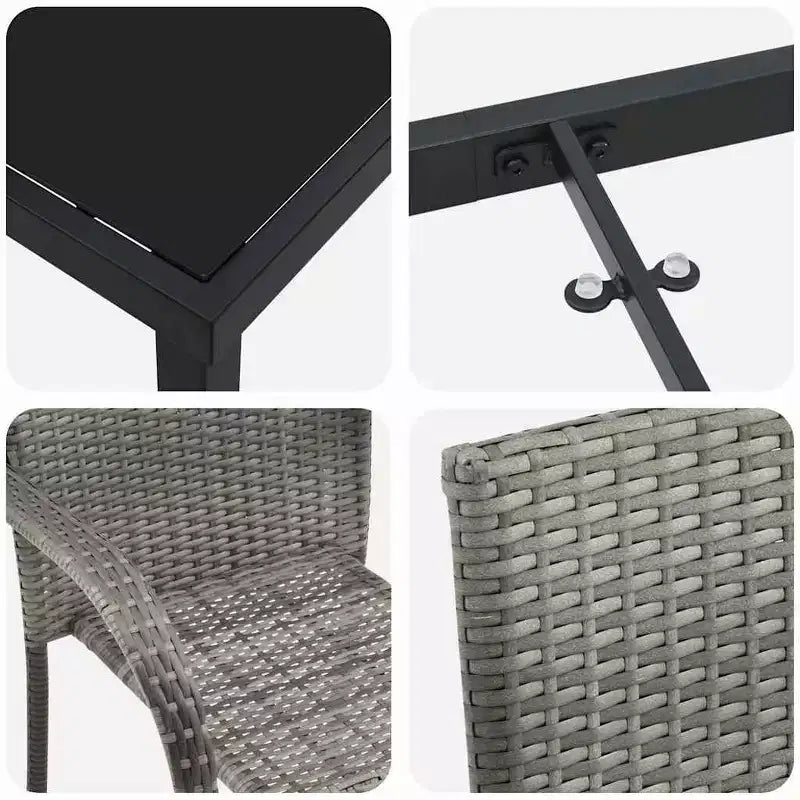vidaXL Set Pranzo da Giardino 5 pz Acciaio Verniciato a Polvere Grigio