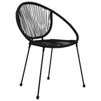 vidaXL 7 Piece Patio Dining Set PVC Rattan Black