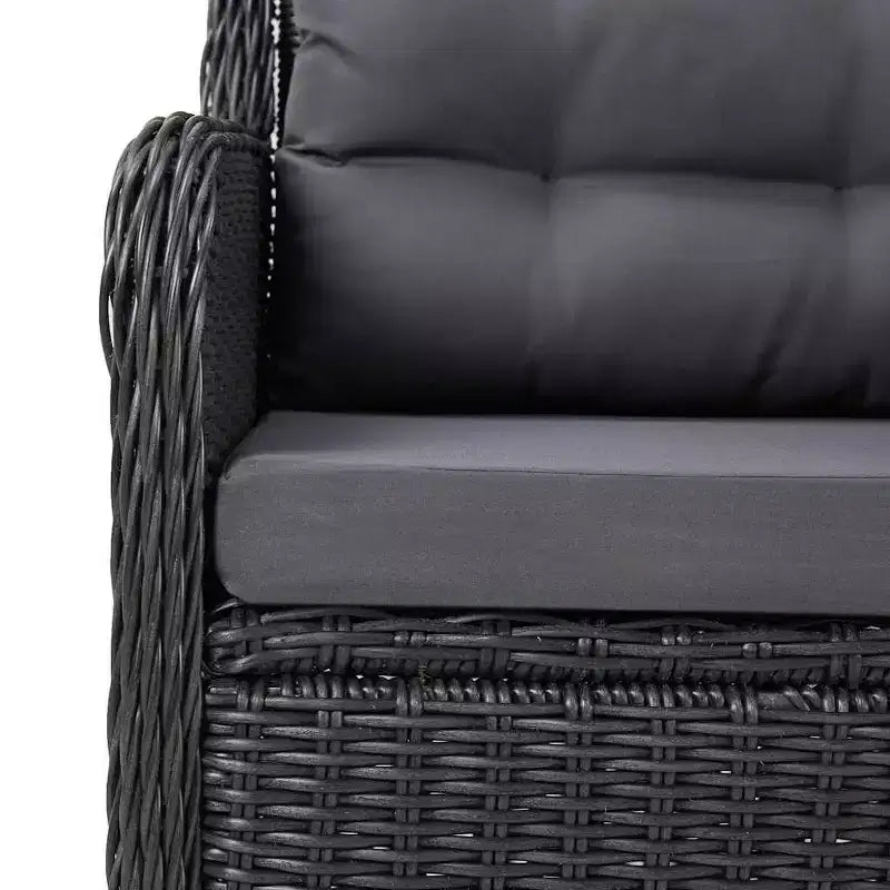 vidaXL Set da pranzo Nero, Grigio scuro