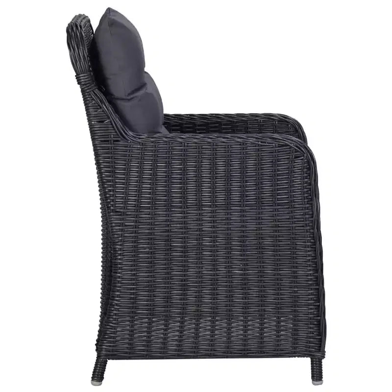 vidaXL Set da pranzo Nero, Grigio scuro