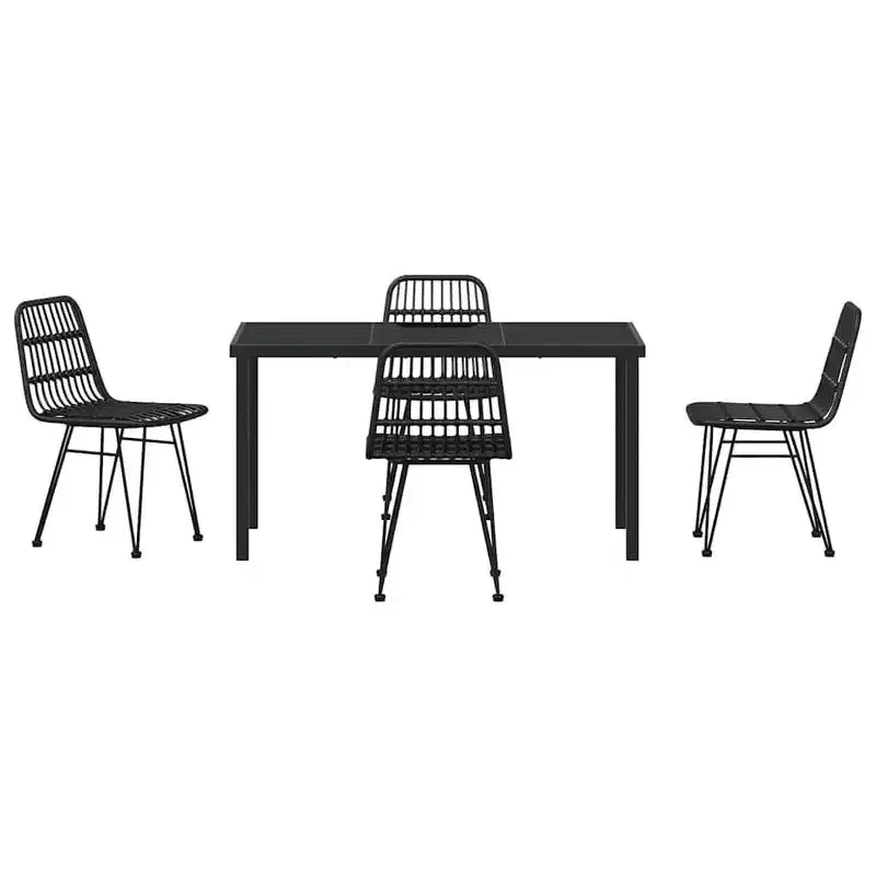 vidaXL Set da pranzo da giardino 5 pz Acciaio verniciato a polvere nero