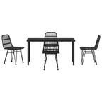 vidaXL Set da pranzo da giardino 5 pz Acciaio verniciato a polvere nero