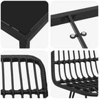 vidaXL Set da pranzo da giardino 5 pz Acciaio verniciato a polvere nero