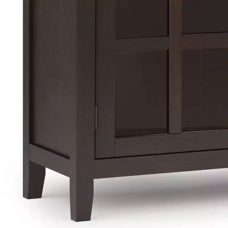 Credenza Grande con Ante in Vetro Temperato – Marrone Castagno Scuro