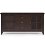 Credenza Grande con Ante in Vetro Temperato – Marrone Castagno Scuro