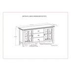Credenza Grande con Ante in Vetro Temperato – Marrone Castagno Scuro