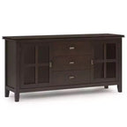 Credenza Grande con Ante in Vetro Temperato – Marrone Castagno Scuro