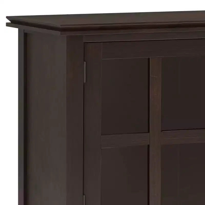 Credenza Grande con Ante in Vetro Temperato – Marrone Castagno Scuro