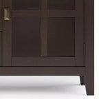 Credenza Grande con Ante in Vetro Temperato – Marrone Castagno Scuro