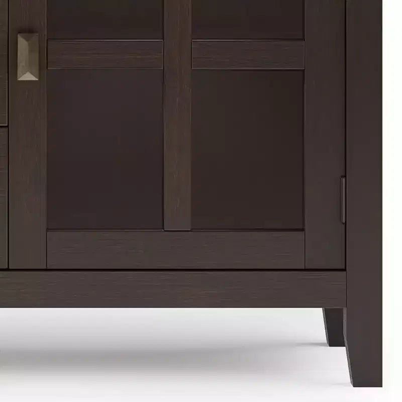 Credenza Grande con Ante in Vetro Temperato – Marrone Castagno Scuro