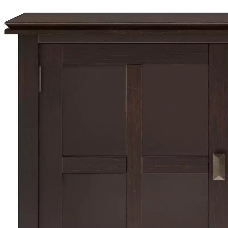 Credenza Grande con Ante in Vetro Temperato – Marrone Castagno Scuro